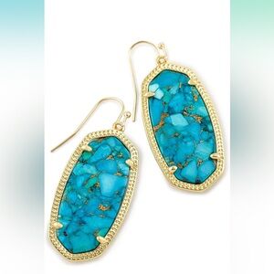 Kendra Scott bronze veined turquoise Elle earrings